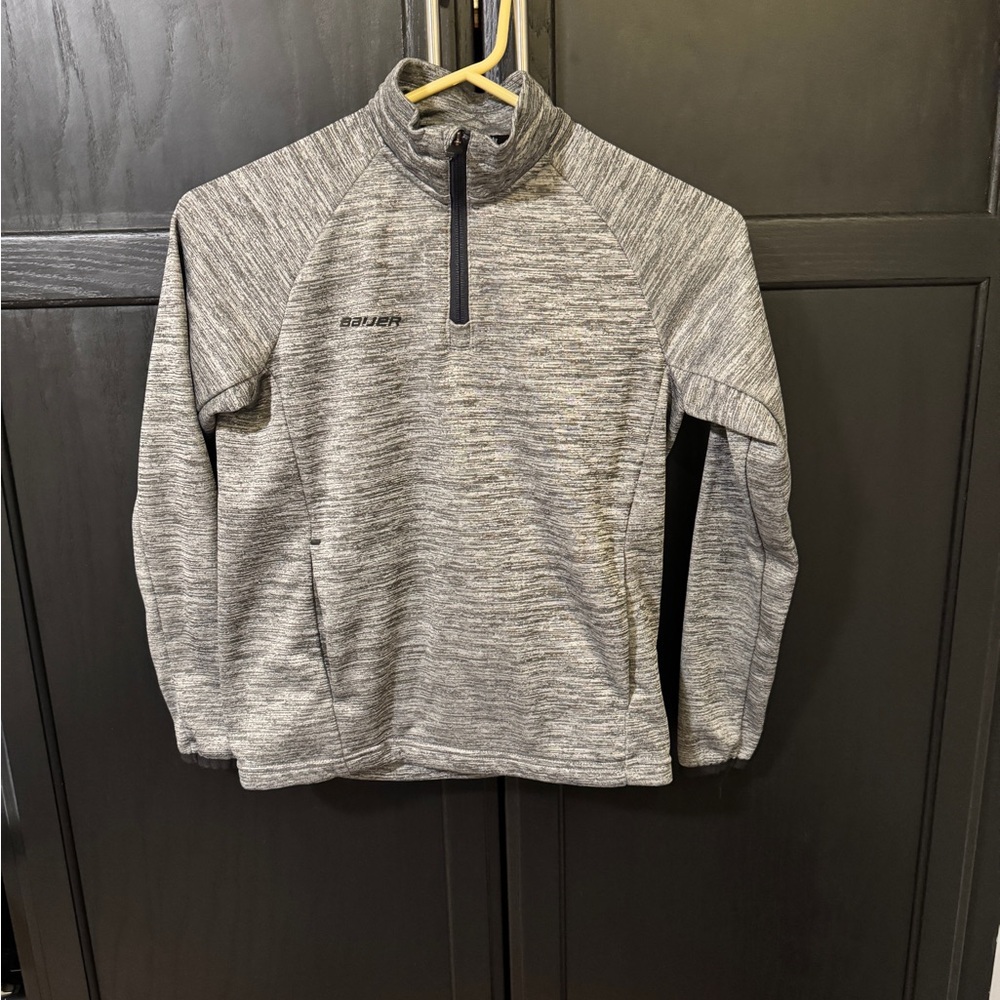 Bauer Boys Quarter Zip Gray Sweater